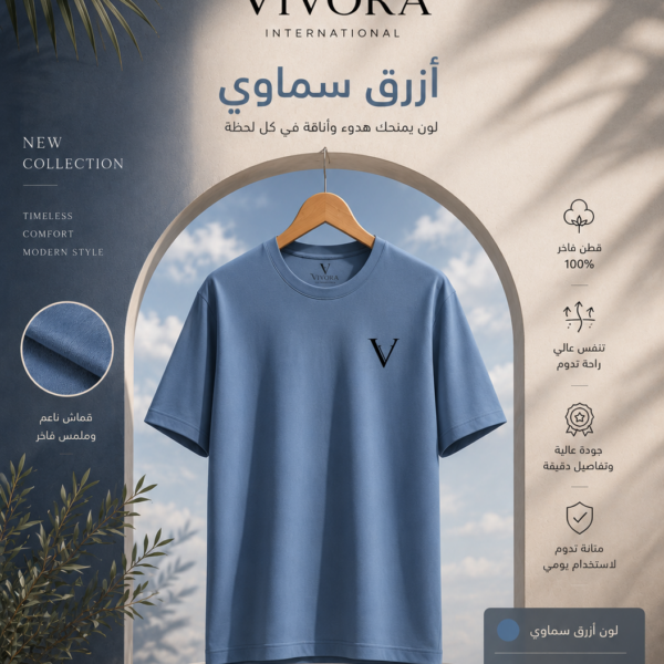 تيشيرت ڤيڤورا – أزرق سماوي | Vivora Sky Blue T-Shirt